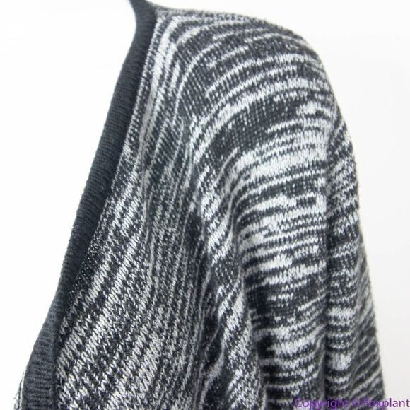 IZ Byer black grey open front‎ long cardigan sweater, L - Picture 9 of 11